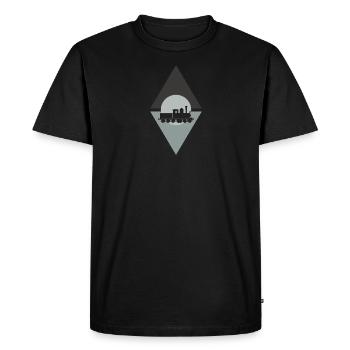 Railway Model Railway Locomotive - Men's Premium Organic T-Shirt - black - Front - Nico (187cm)