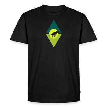 Dinosaure Rex Tyrannosaure - T-shirt Premium bio Homme - noir - Devant - Nico (187cm)