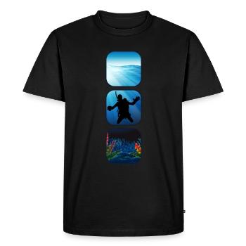 Diving Divers dive diving addicted to diving - Men's Premium Organic T-Shirt - black - Front - Nico (187cm)