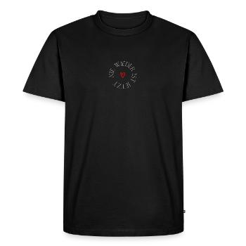 nie wieder ist jetzt - Männer Premium Bio T-Shirt - Schwarz - Vorne - Nico (187cm)