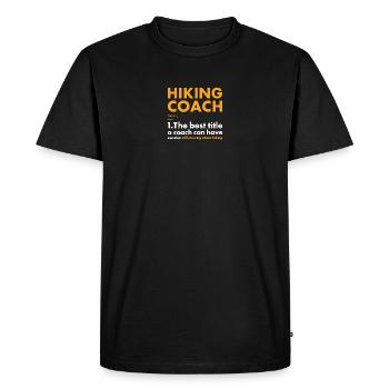 Hiker Coach Définition Randonnée - T-shirt Premium bio Homme - noir - Devant - Nico (187cm)
