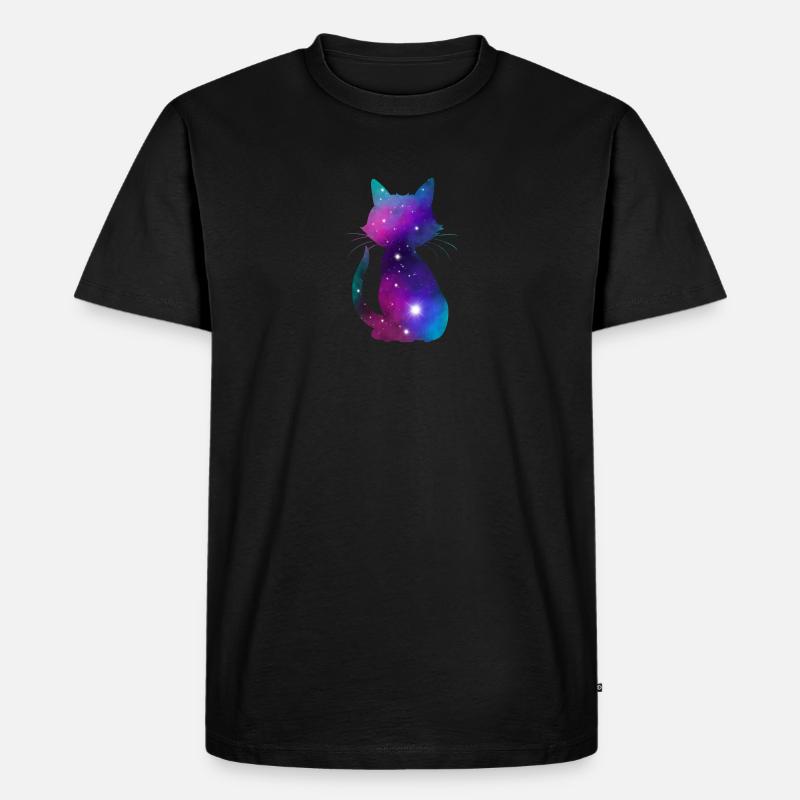 Galaxy Cat - Männer Premium Bio T-Shirt - Schwarz