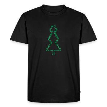 C’est le moment le plus merveilleux - Arbre de Noël - T-shirt Premium bio Homme - noir - Devant - Nico (187cm)