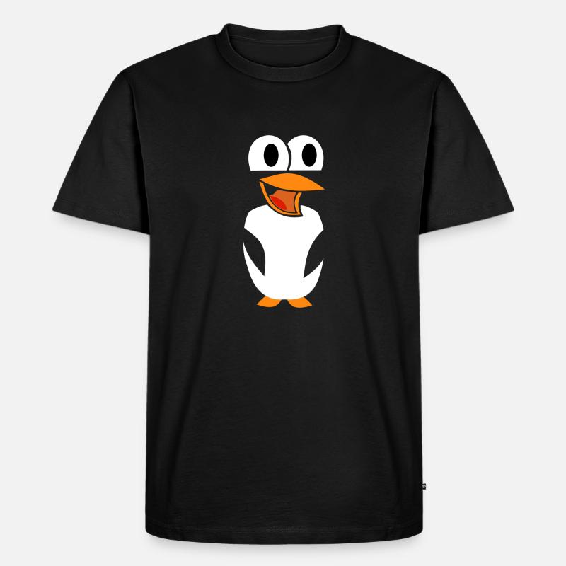 Lustiger Pinguin - Männer Premium Bio T-Shirt - Schwarz