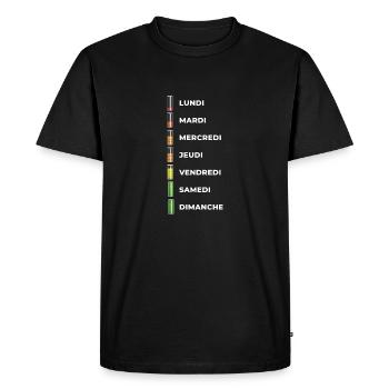 SEMAINE AU TRAVAIL - T-shirt Premium bio Homme - noir - Devant - Nico (187cm)