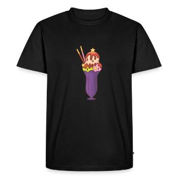 Crème glacée, crème glacée, crème glacée, crème glacée, boule, crème glacée, sundae - T-shirt Premium bio Homme - noir - Devant - Nico (187cm)