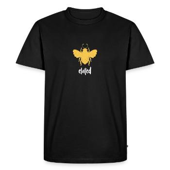 Yellow Bee Elated Bee Be Elated - Men's Premium Organic T-Shirt - black - Front - Nico (187cm)