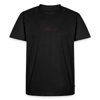 Please sit - Men's Premium Organic T-Shirt - black - Front - Nico (187cm)
