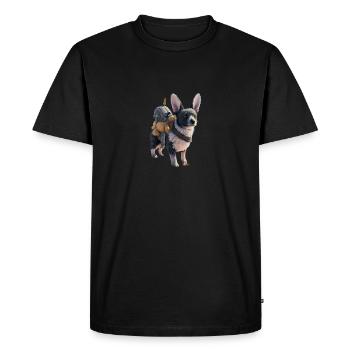 Chien mignon avec peluche - T-shirt Premium bio Homme - noir - Devant - Nico (187cm)