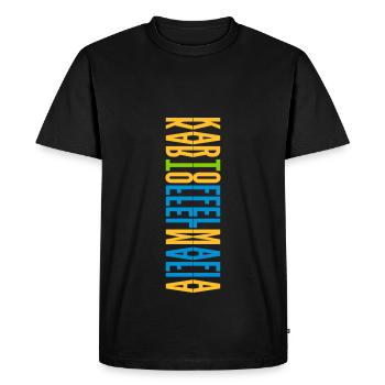 Potato mafia abstract double saying - Men's Premium Organic T-Shirt - black - Front - Nico (187cm)