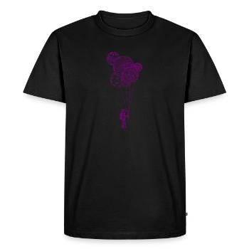 Astronaute avec des ballons de la planète - T-shirt Premium bio Homme - noir - Devant - Nico (187cm)