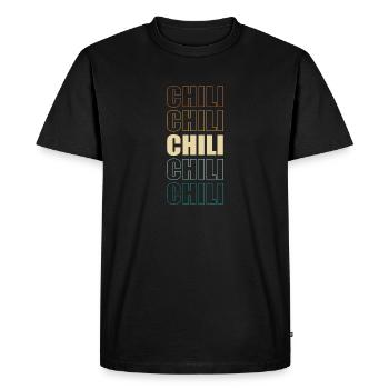 Vintage Chili Retro Pepper Spicy - Men's Premium Organic T-Shirt - black - Front - Nico (187cm)