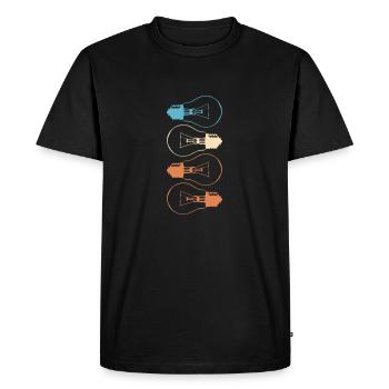 Idea Light Bulb Light Brain Lamp Thinking Vector - Men's Premium Organic T-Shirt - black - Front - Nico (187cm)