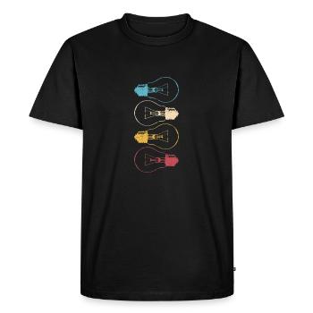 Idea Light Bulb Light Brain Cool Lamp Thinking 2 - Men's Premium Organic T-Shirt - black - Front - Nico (187cm)