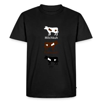 Michkuh - Kakaokuh - ... - Männer Premium Bio T-Shirt - Schwarz - Vorne - Nico (187cm)