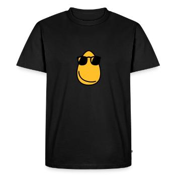 Cool Egg head / Cool Eierkopf (3c) - Men's Premium Organic T-Shirt - black - Front - Nico (187cm)