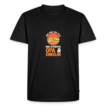 Papi et petite-fille - T-shirt Premium bio Homme - noir - Devant - Nico (187cm)