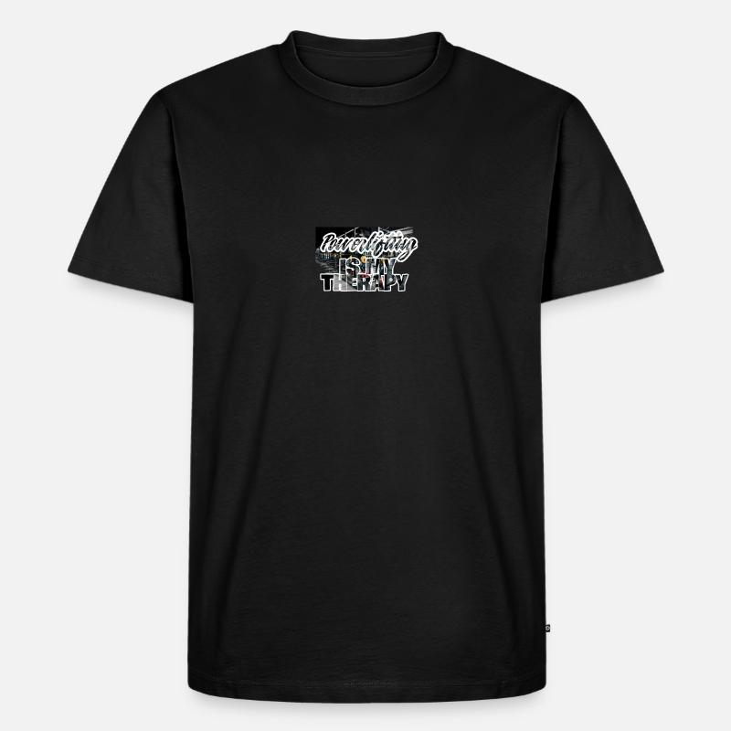Powerlifting is my therapy - Männer Premium Bio T-Shirt - Schwarz