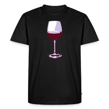 glass of wine - T-shirt Premium bio Homme - noir - Devant - Nico (187cm)