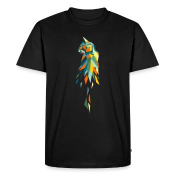 cat colorful retro polygon - Men's Premium Organic T-Shirt - black - Front - Nico (187cm)