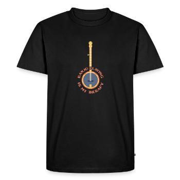 Banjo play banjo player music instrument - Men's Premium Organic T-Shirt - black - Front - Nico (187cm)