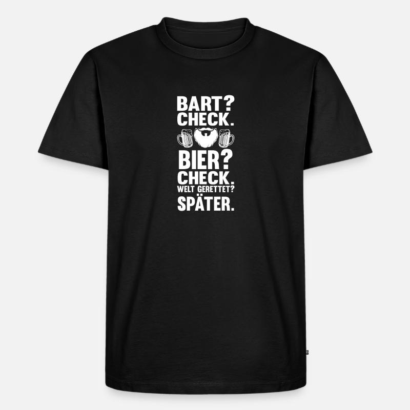 Bärtig Bartträger Bart - Männer Premium Bio T-Shirt - Schwarz