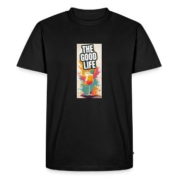 La bonne vie Happy Hour Cocktail - T-shirt Premium bio Homme - noir - Devant - Nico (187cm)
