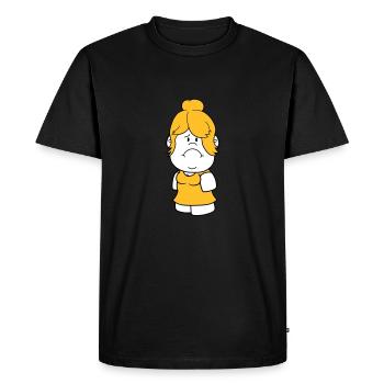 female huebsch big head small woman maedchen - Men's Premium Organic T-Shirt - black - Front - Nico (187cm)