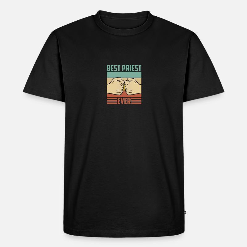 Bester Priester ever - Männer Premium Bio T-Shirt - Schwarz