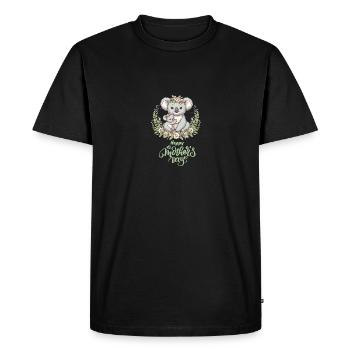 Koala amant câlin Floral maman bonne fête des mères - T-shirt Premium bio Homme - noir - Devant - Nico (187cm)