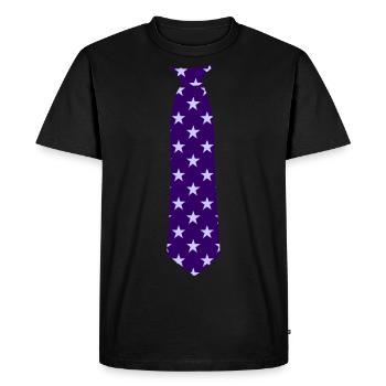 Tie Star Pattern Blue - Men's Premium Organic T-Shirt - black - Front - Nico (187cm)