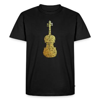 Viola (Ancient Gold) - Men's Premium Organic T-Shirt - black - Front - Nico (187cm)