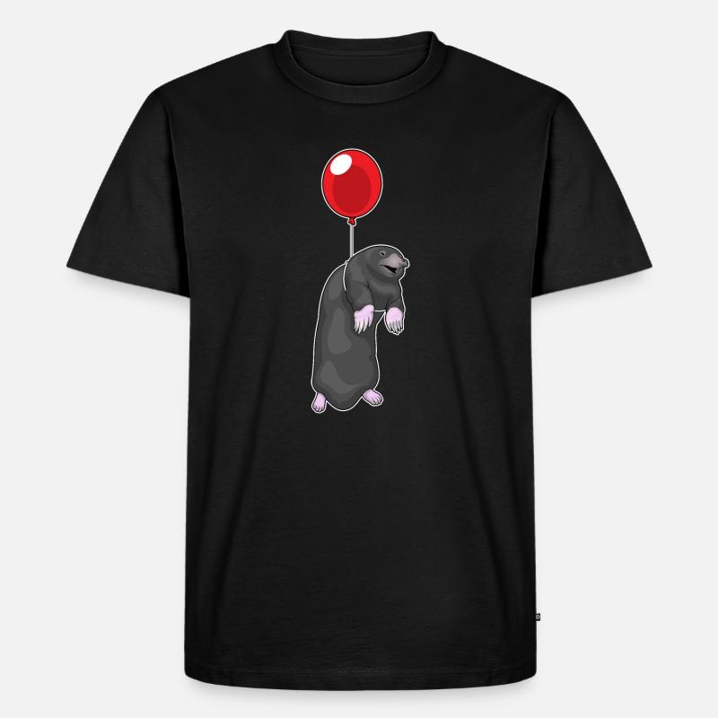Maulwurf Luftballon - Männer Premium Bio T-Shirt - Schwarz