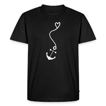 Heart Anchor - Men's Premium Organic T-Shirt - black - Front - Nico (187cm)