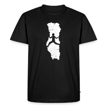 Escalade – Alpiniste de sports extrêmes - T-shirt Premium bio Homme - noir - Devant - Nico (187cm)