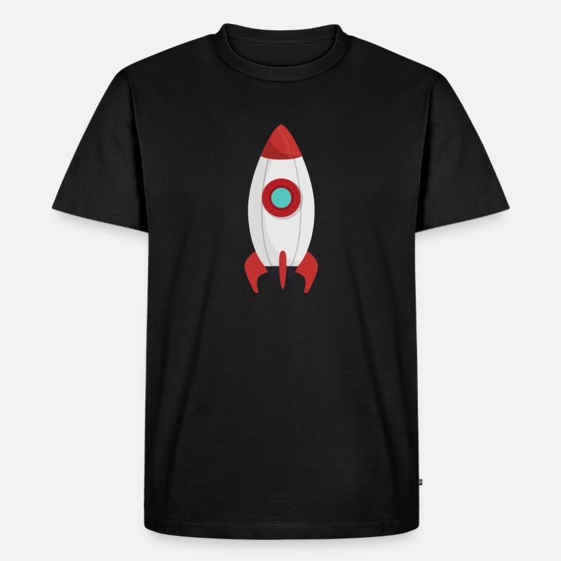 Raumschiff | Illustration | Farbig | Geschenkidee - Männer Premium Bio T-Shirt - Schwarz