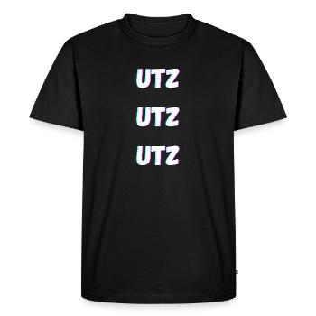 Utz Utz Utz Rave Techno EDM Festival Hardstyle - Men's Premium Organic T-Shirt - black - Front - Nico (187cm)