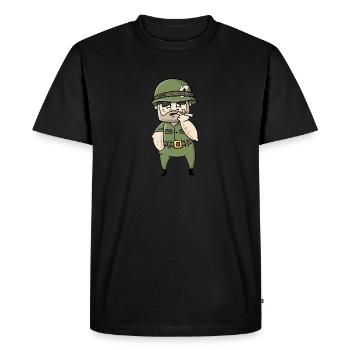War is Hell soldier cartoon - Men's Premium Organic T-Shirt - black - Front - Nico (187cm)