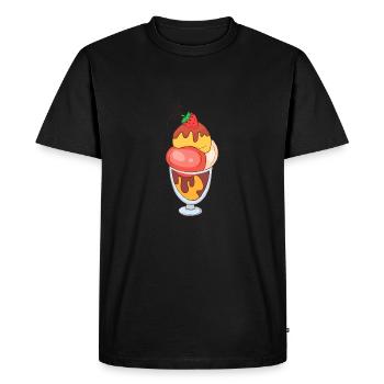 Crème glacée, crème glacée, crème glacée, crème glacée, boule, crème glacée, sundae - T-shirt Premium bio Homme - noir - Devant - Nico (187cm)