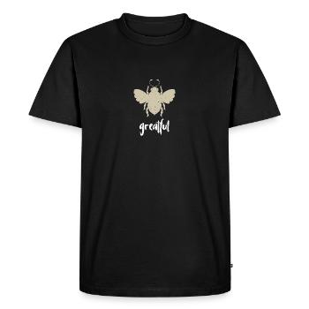 Beige Bee Greatful Biene Be Greatful - Men's Premium Organic T-Shirt - black - Front - Nico (187cm)