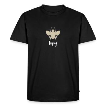Beige Bee Happy Biene Be Happy - Men's Premium Organic T-Shirt - black - Front - Nico (187cm)