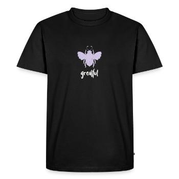 Purple Pastel Bee Greatful Bee Be Greatful - Men's Premium Organic T-Shirt - black - Front - Nico (187cm)