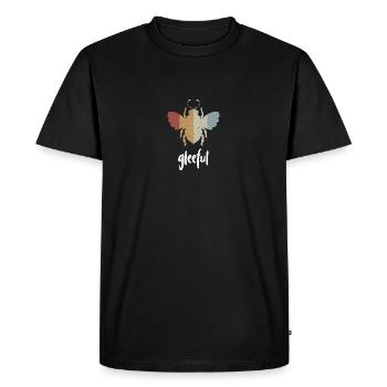 Abeille rétro Joyeuse Biene Soyez joyeux - T-shirt Premium bio Homme - noir - Devant - Nico (187cm)