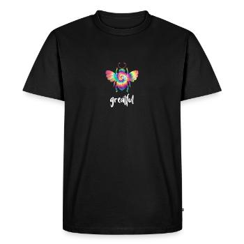 Tie Dye Bee Greatful Biene Be Greatful - Men's Premium Organic T-Shirt - black - Front - Nico (187cm)