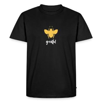 Abeille jaune Grande abeille Sois grande - T-shirt Premium bio Homme - noir - Devant - Nico (187cm)