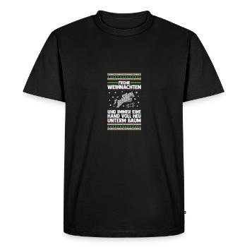 Père Noël Noël équitation cavalier chevaux - T-shirt Premium bio Homme - noir - Devant - Nico (187cm)
