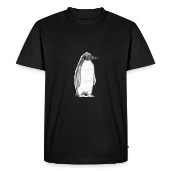 Penguin Illustration - Men's Premium Organic T-Shirt - black - Front - Nico (187cm)