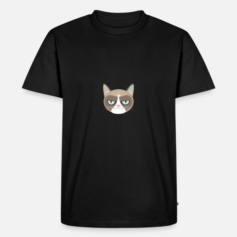 Grumpy Cat - Männer Premium Bio T-Shirt - Schwarz