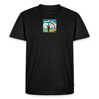 GuyWatchingPlanesSix - Men's Premium Organic T-Shirt - black - Front - Nico (187cm)