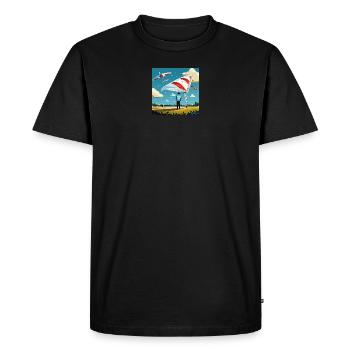 GuyWatchingPlanesTwo - Men's Premium Organic T-Shirt - black - Front - Nico (187cm)